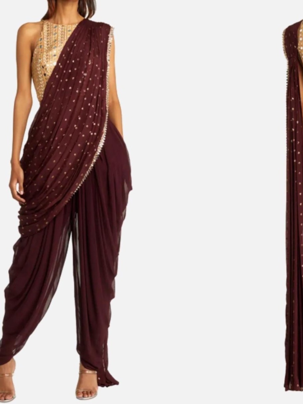 Women's Indian Mirror Work Tara Dhoti 2 piece set